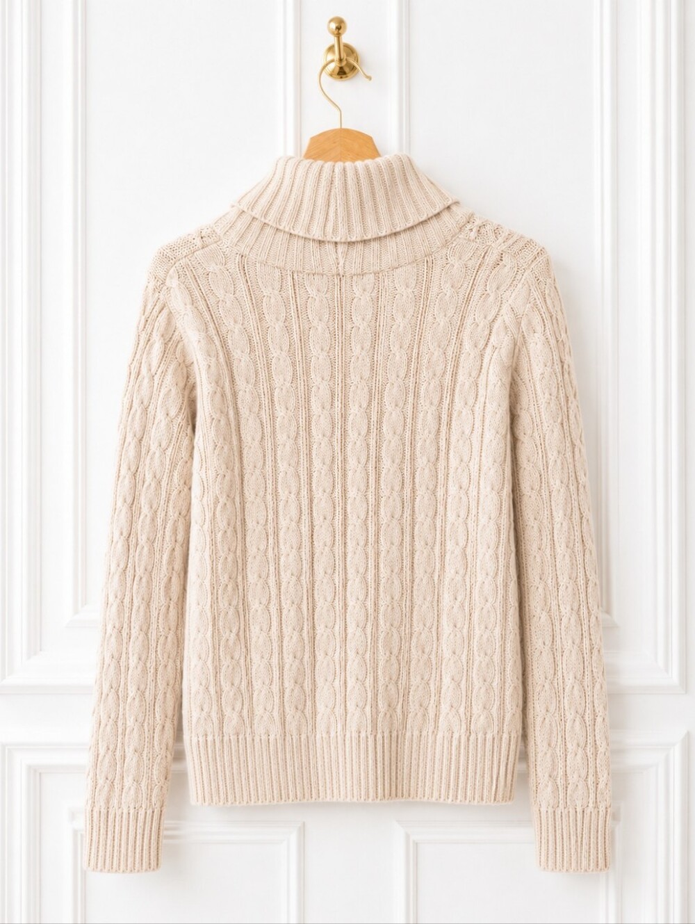 Jeanne Pierre Cream Cable Knit Cowl Neck Sweater Pullover Size S - Picture 6 of 10